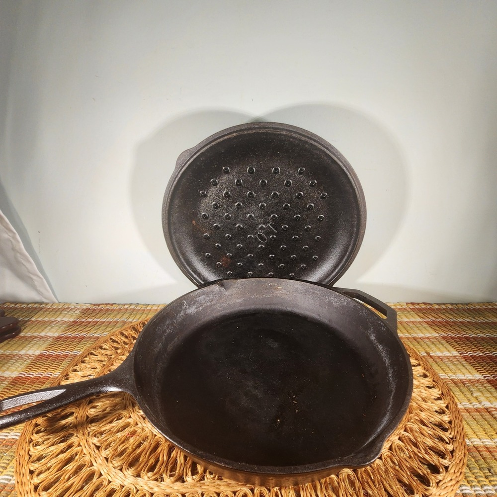 Lodge 12 Inch Cast Iron Skillet with Self-Basting Lid 10 Black Cookware Set